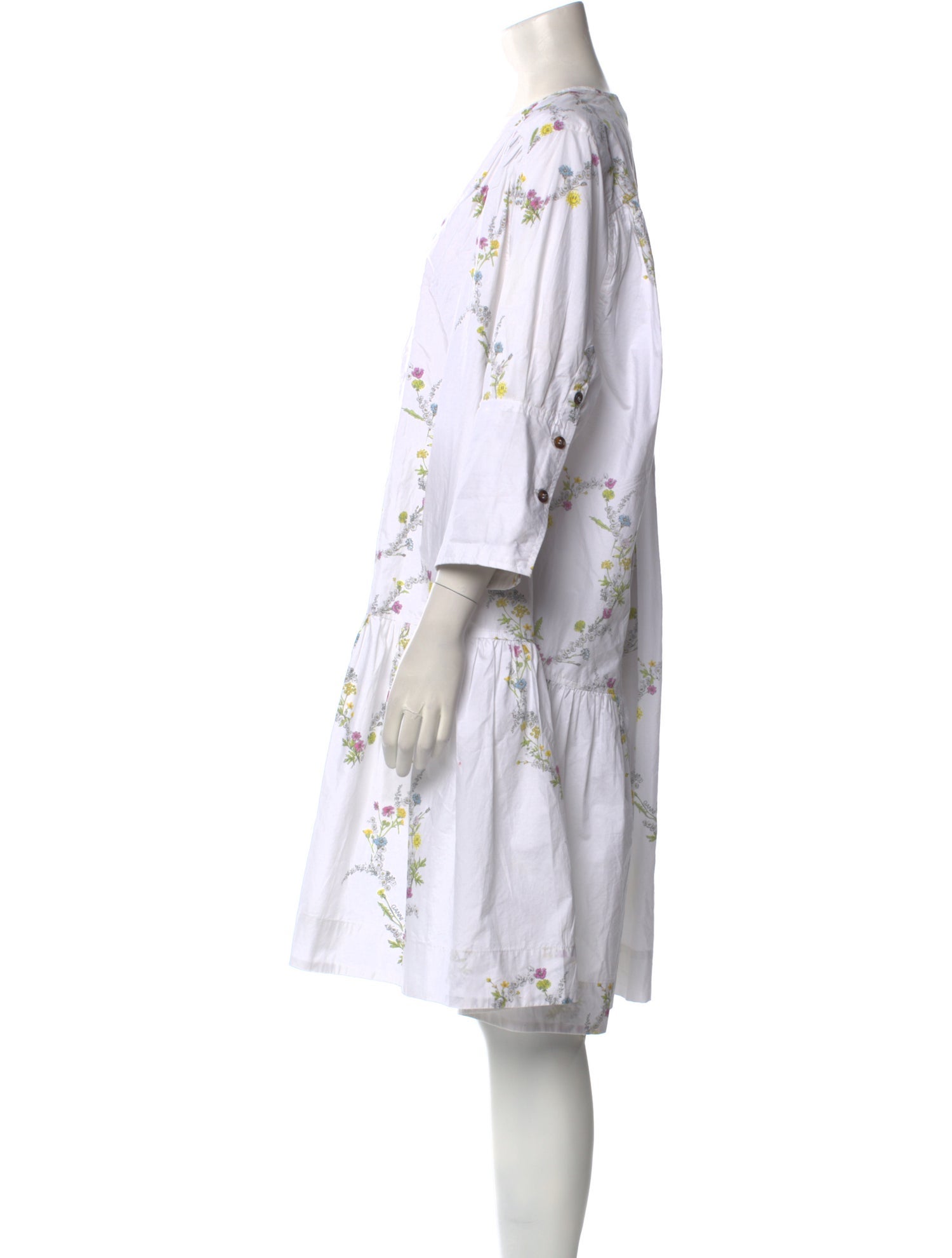 Ganni Floral Print Knee-Length Dress