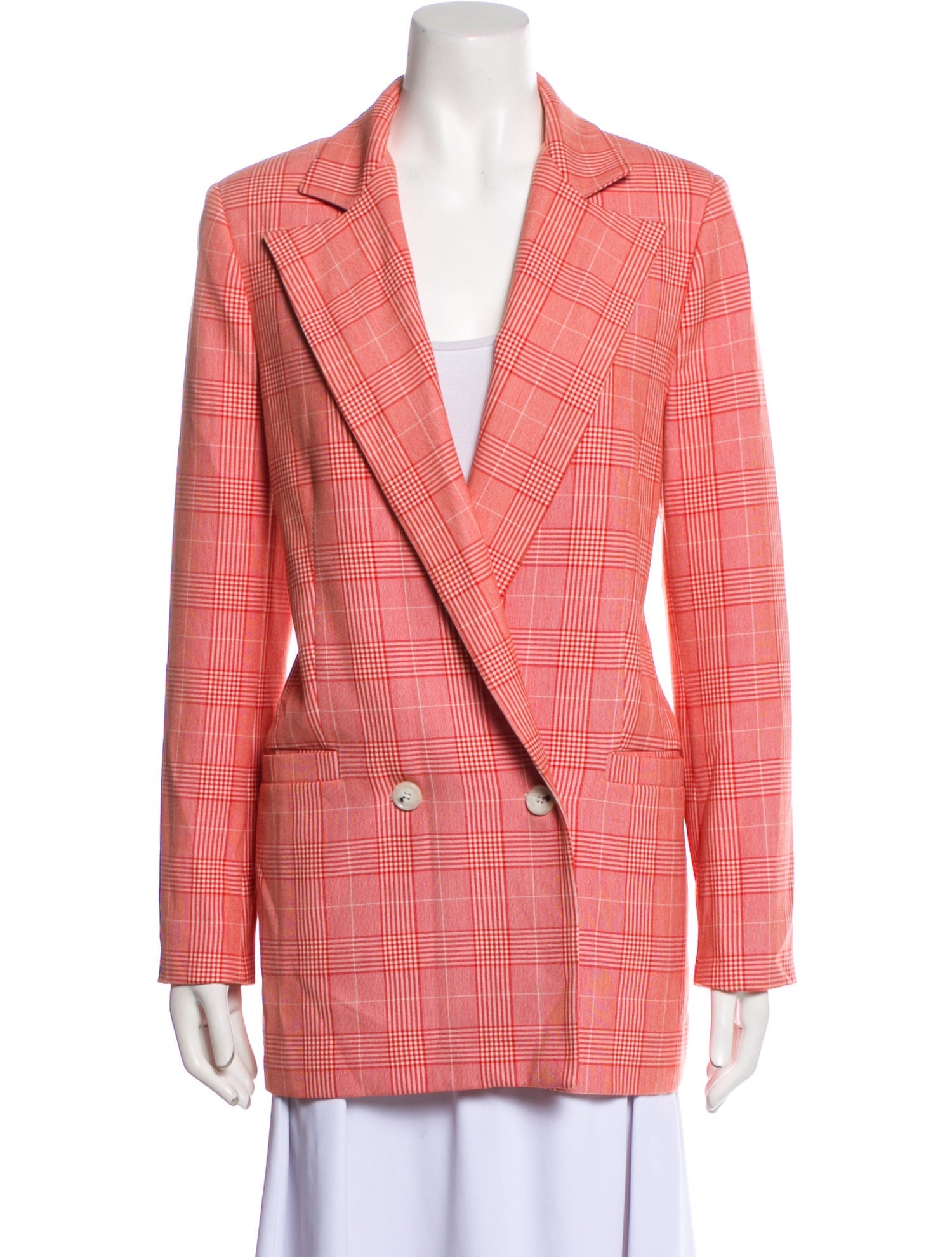 Ganni Plaid Print Coat