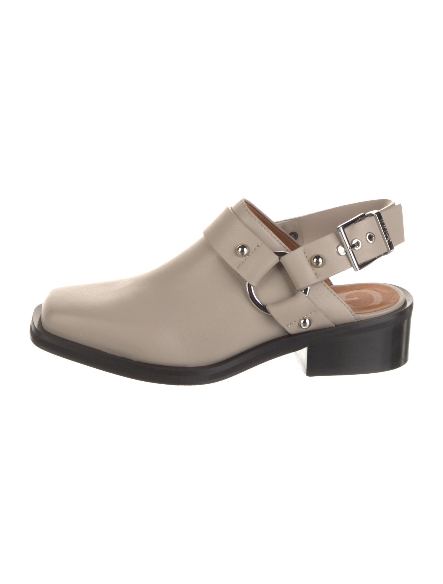 Ganni Leather Slingback Sandals