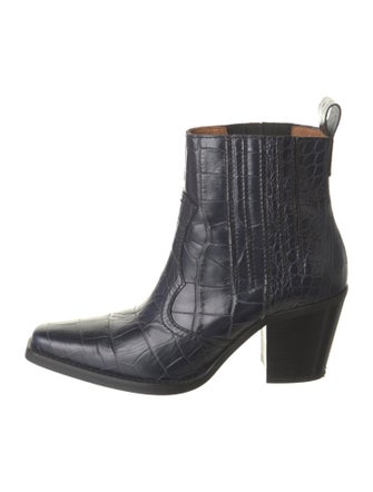 Ganni Leather Western Boots