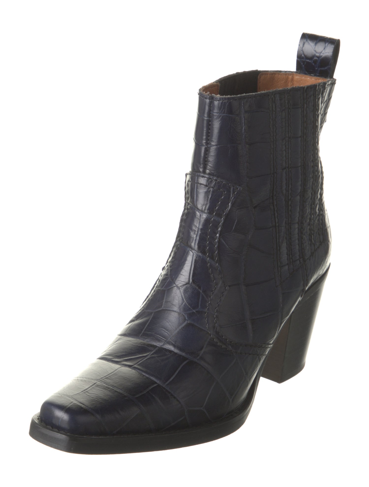 Ganni Leather Western Boots