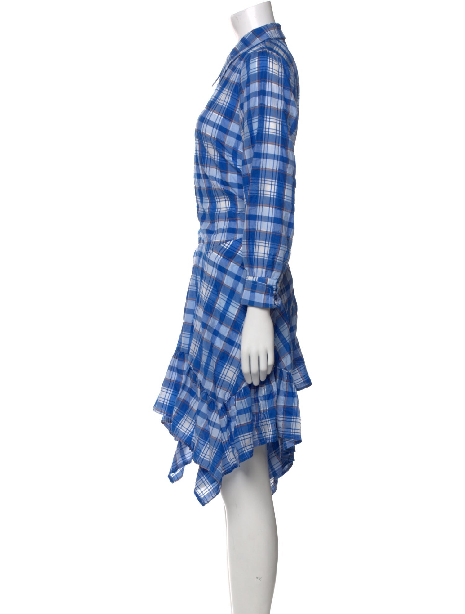 Ganni Plaid Print Knee-Length Dress