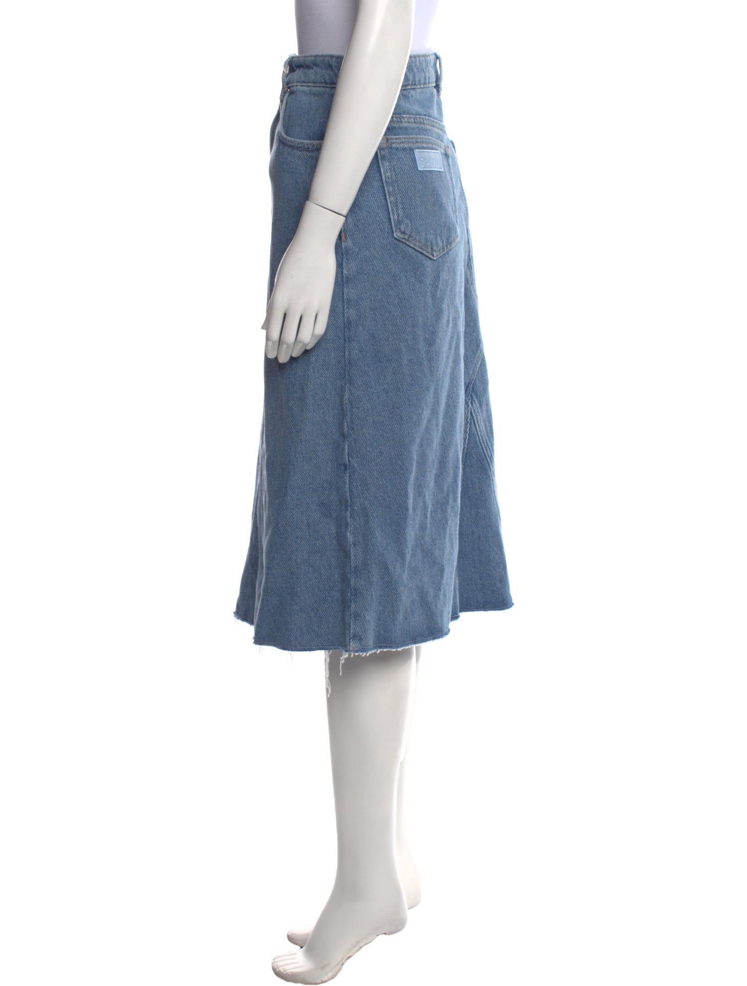 Ganni Raw-Edge Trim Midi Length Skirt w/ Tags