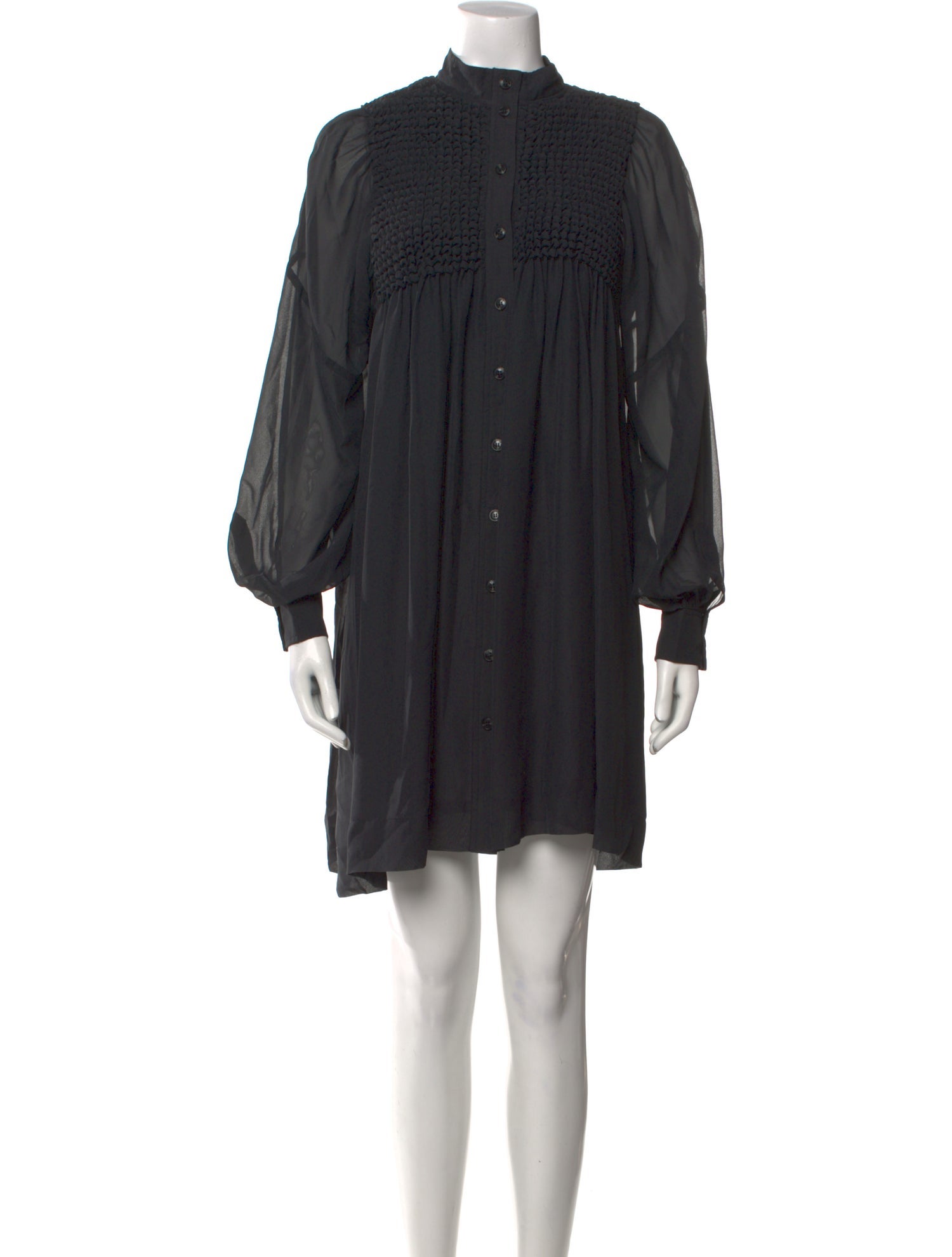 Ganni Mock Neck Mini Dress