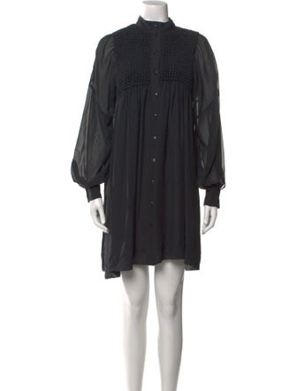 Ganni Mock Neck Mini Dress