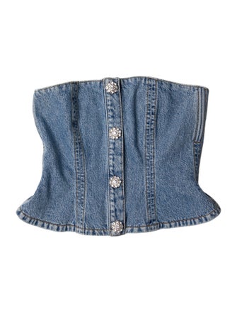 Ganni Strapless Crop Top