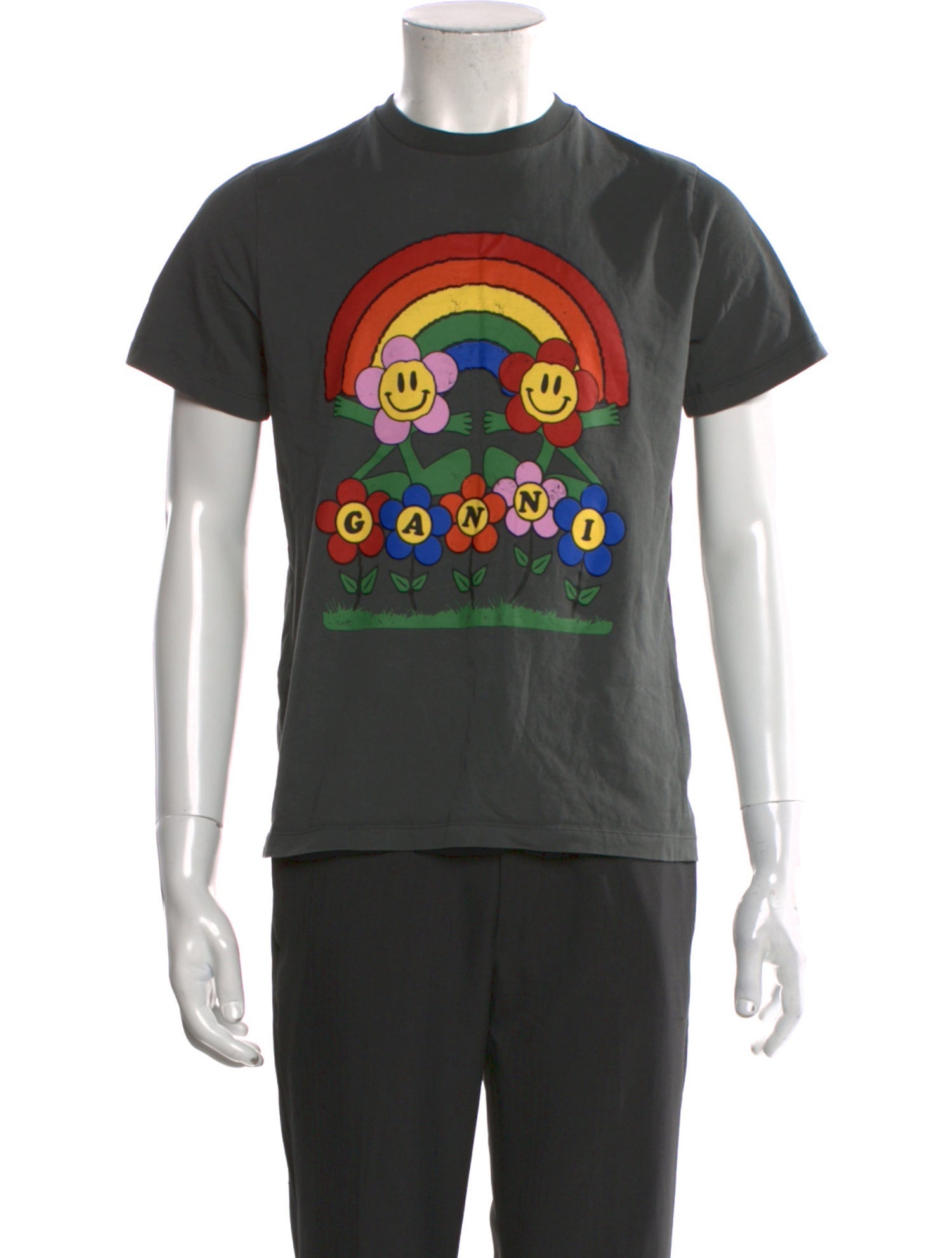 Ganni Graphic Print Crew Neck T-Shirt
