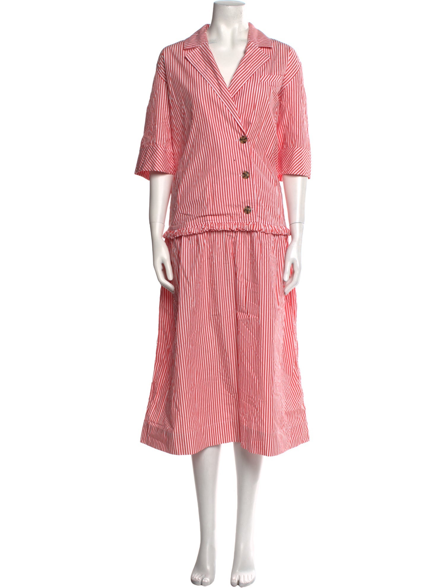 Ganni Striped Long Dress