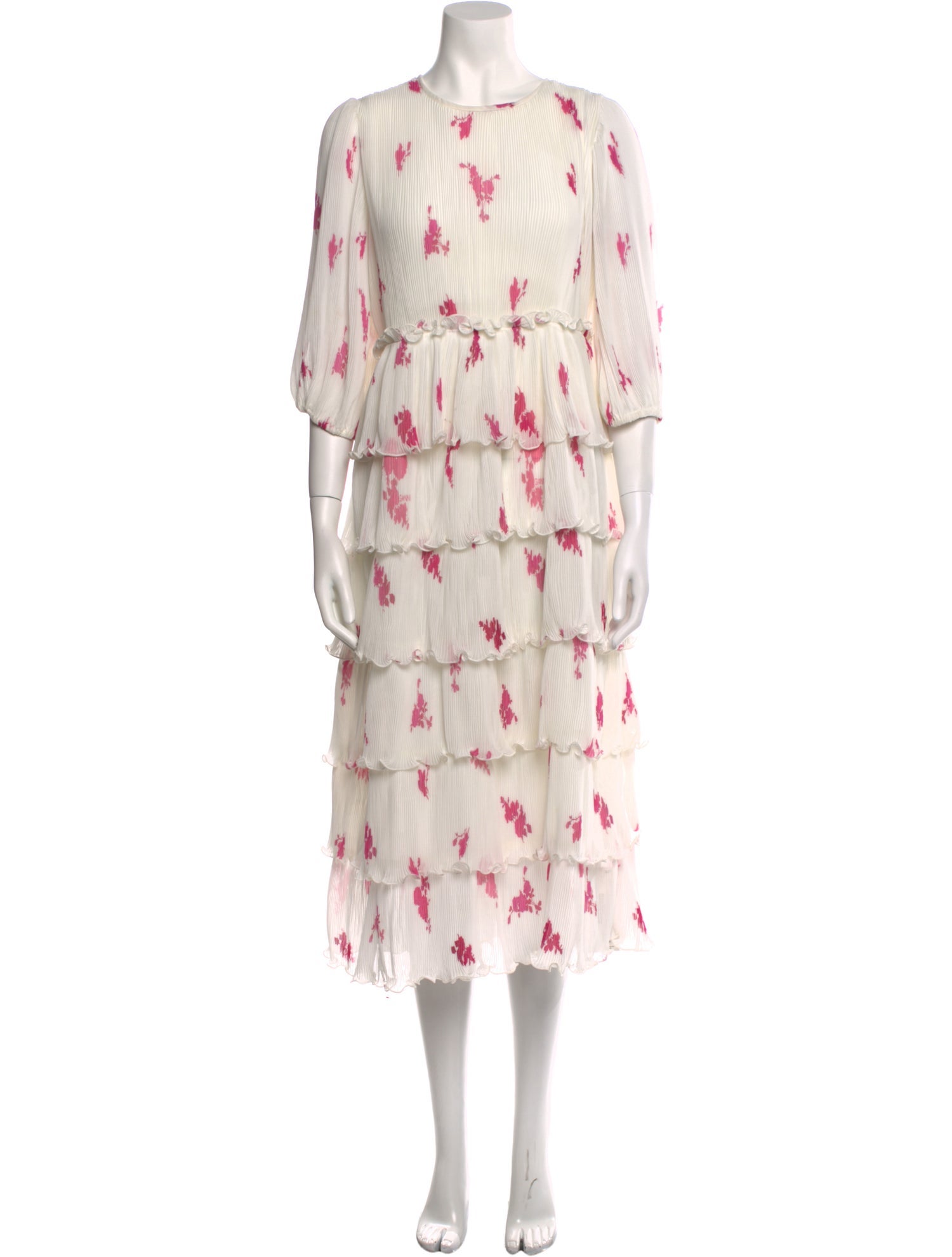 Ganni Floral Print Midi Length Dress
