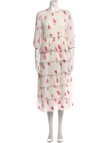Ganni Dresses Floral Print Midi Length Dress L