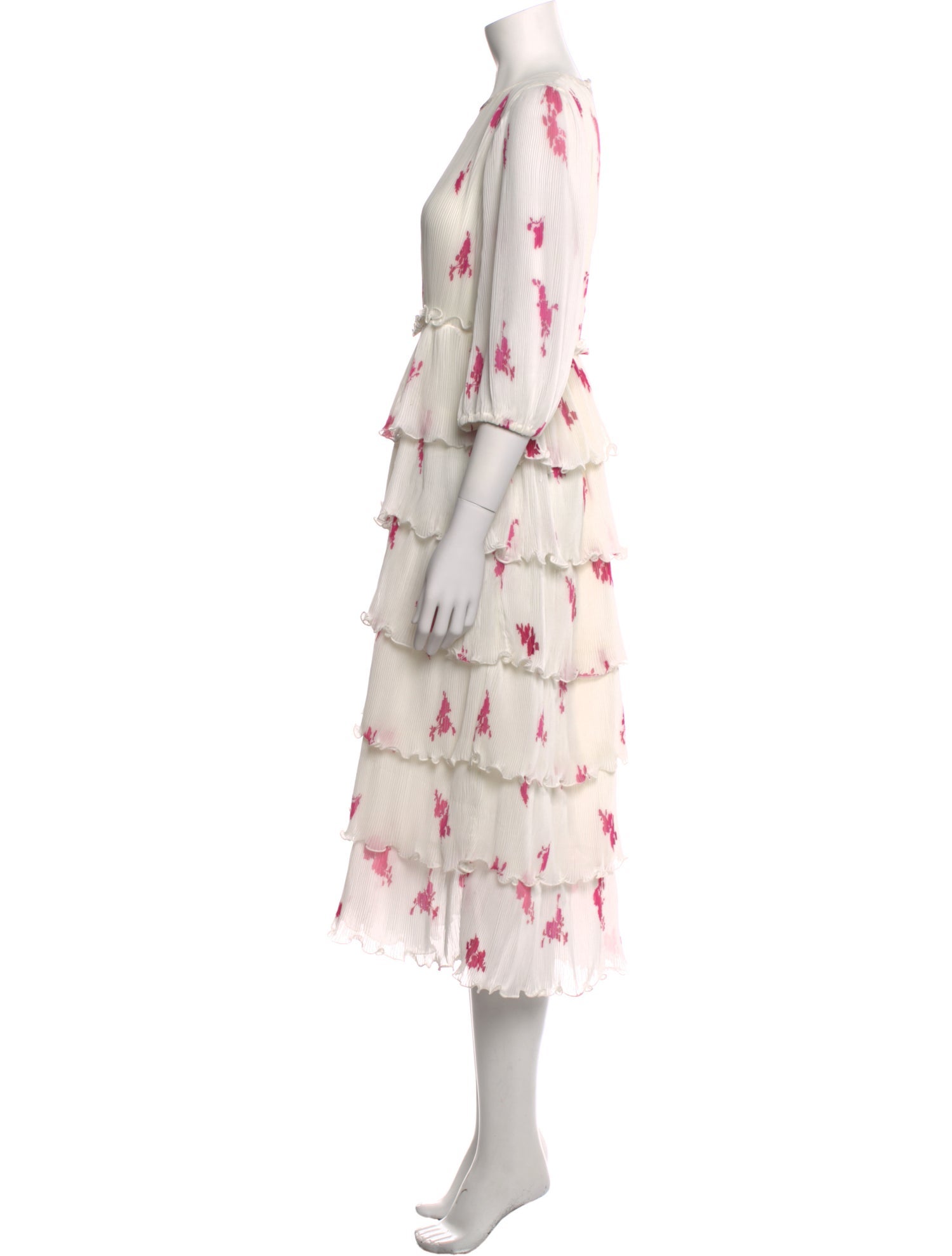 Ganni Floral Print Midi Length Dress