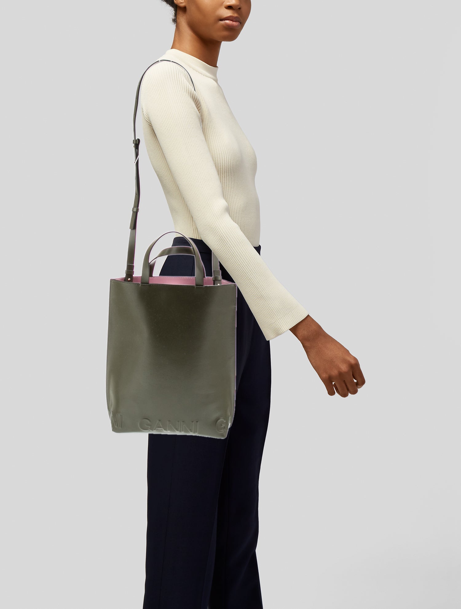 Ganni Leather Bucket Bag