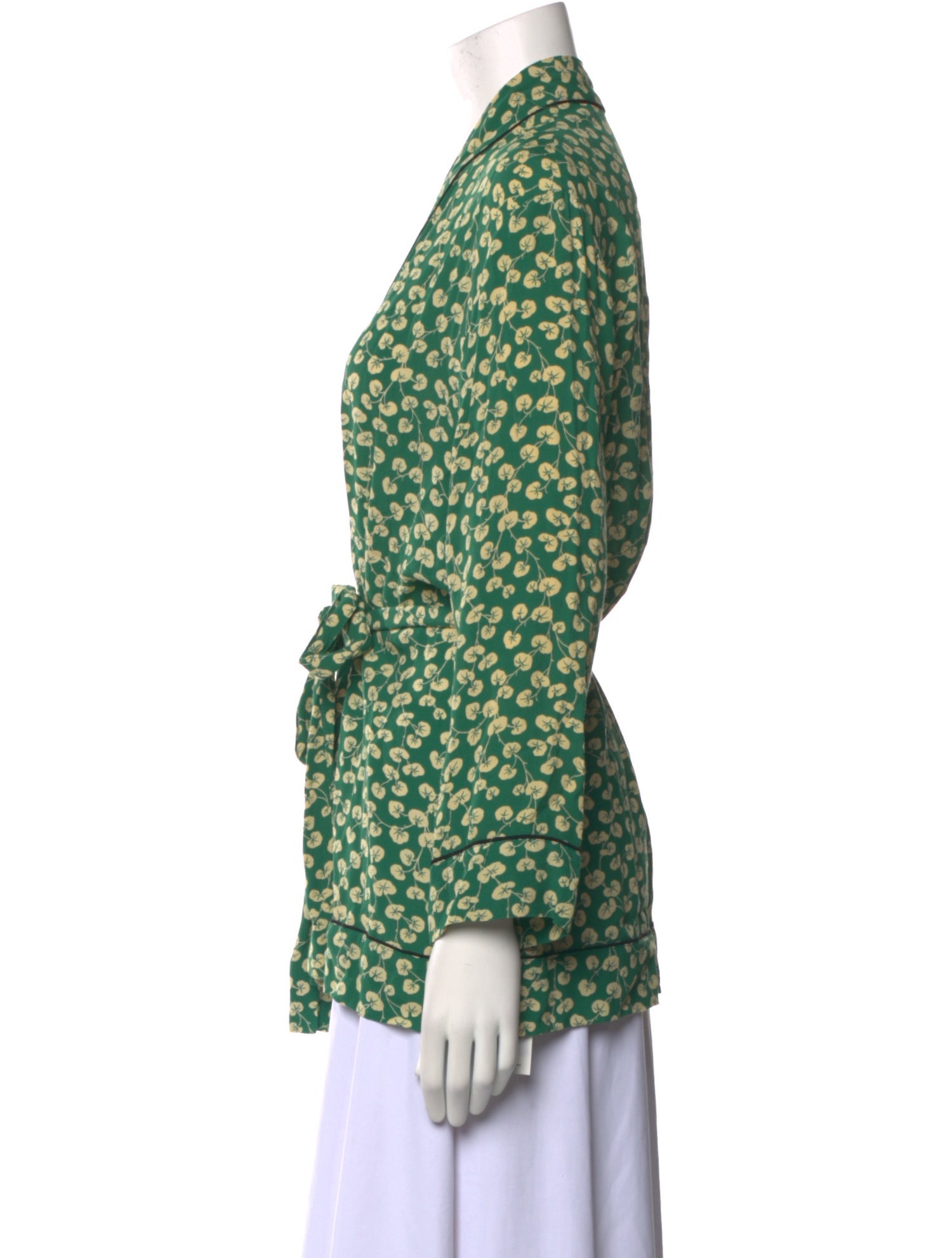 Ganni Printed V-Neck Blouse