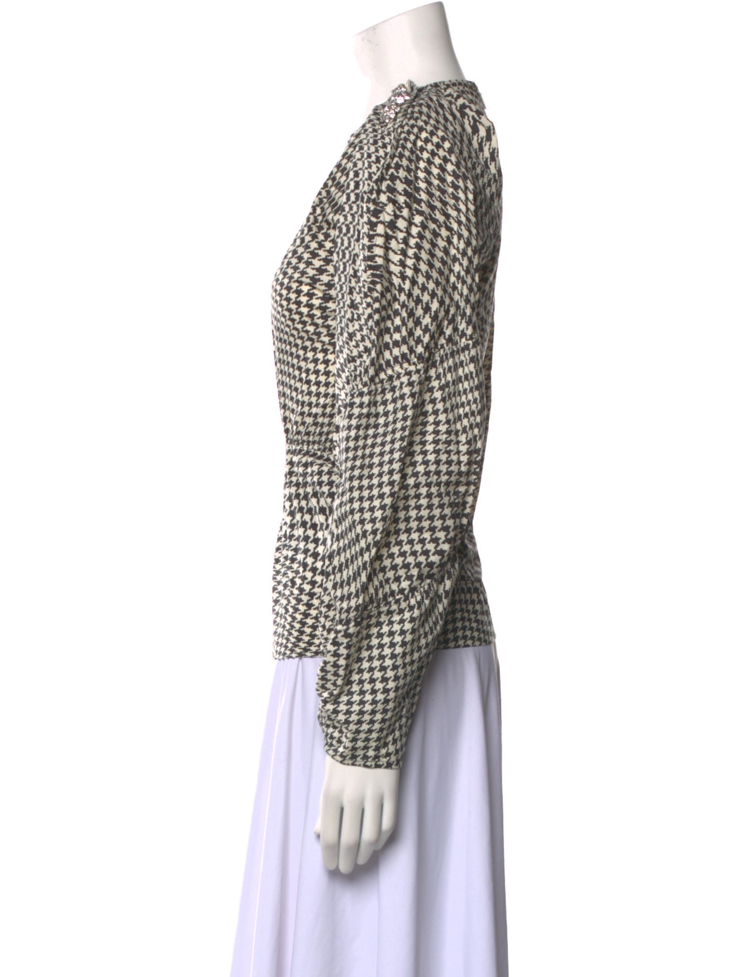 Ganni Plaid Print Crew Neck Sweatshirt