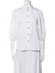 Ganni Three-Quarter Sleeve Button-Up Top