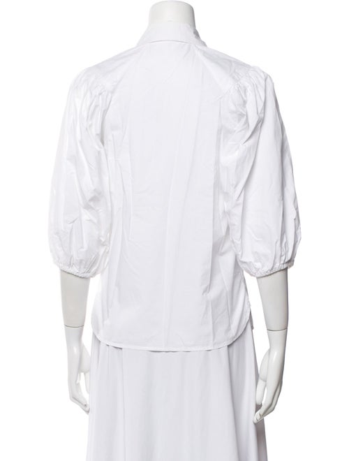 Ganni Three-Quarter Sleeve Button-Up Top