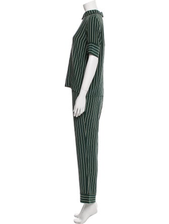 Ganni Silk Striped Pant Set