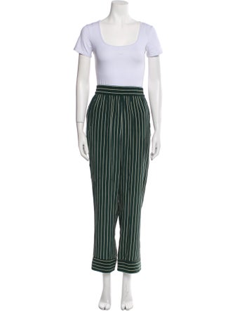Ganni Silk Striped Pant Set