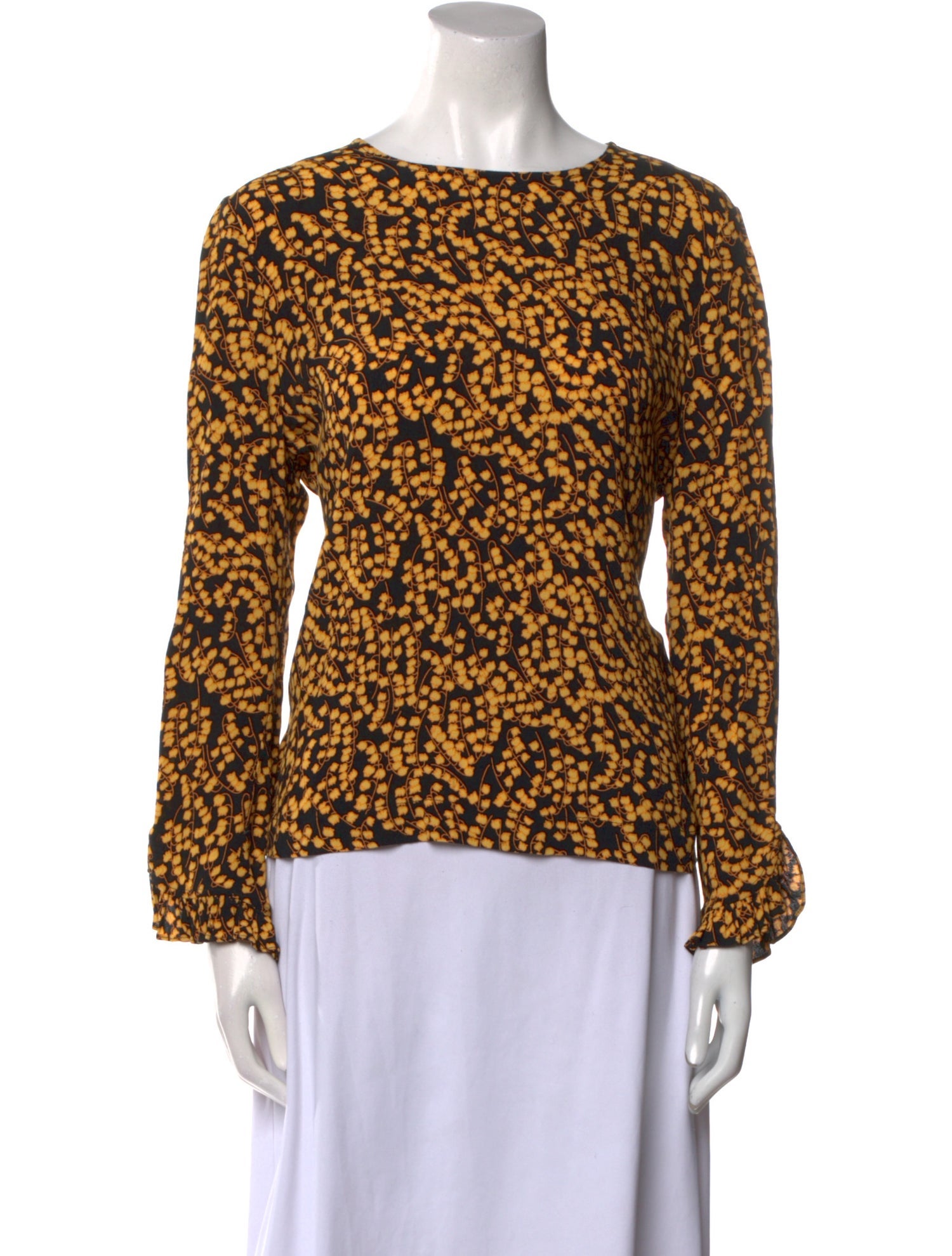 Ganni Animal Print Crew Neck Blouse