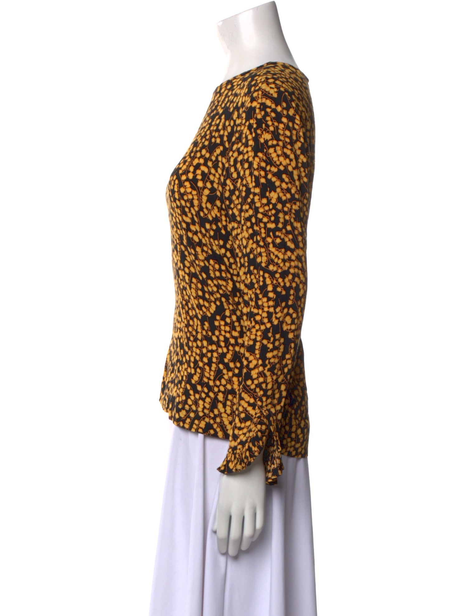 Ganni Animal Print Crew Neck Blouse
