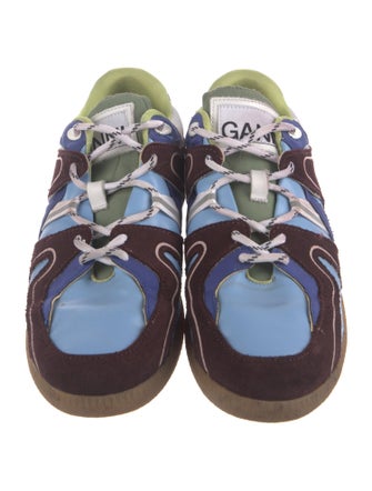 Ganni Suede Colorblock Pattern Sneakers