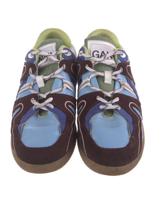Ganni Suede Colorblock Pattern Sneakers
