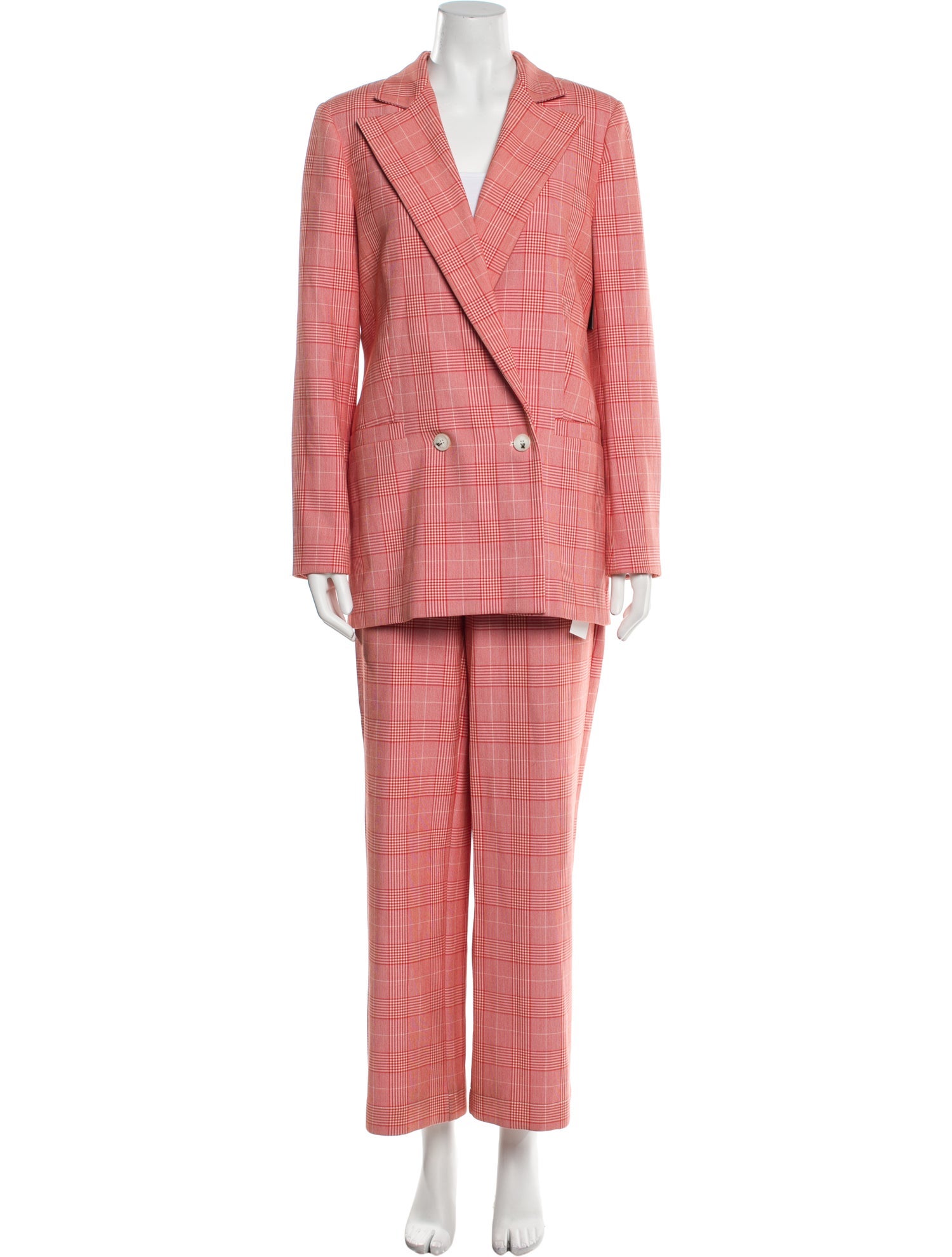 Ganni Plaid Print Pantsuit