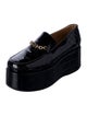 Ganni Patent Leather Chain-Link Accents Loafers