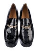 Ganni Patent Leather Chain-Link Accents Loafers