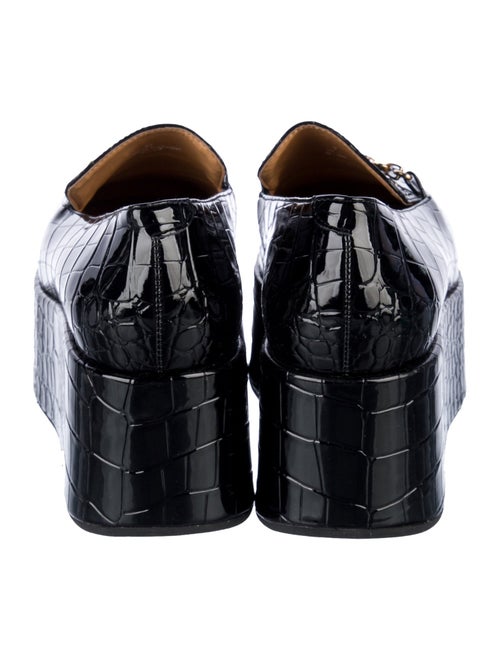 Ganni Patent Leather Chain-Link Accents Loafers