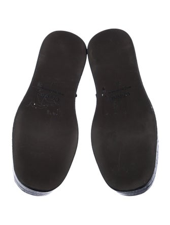 Ganni Patent Leather Chain-Link Accents Loafers