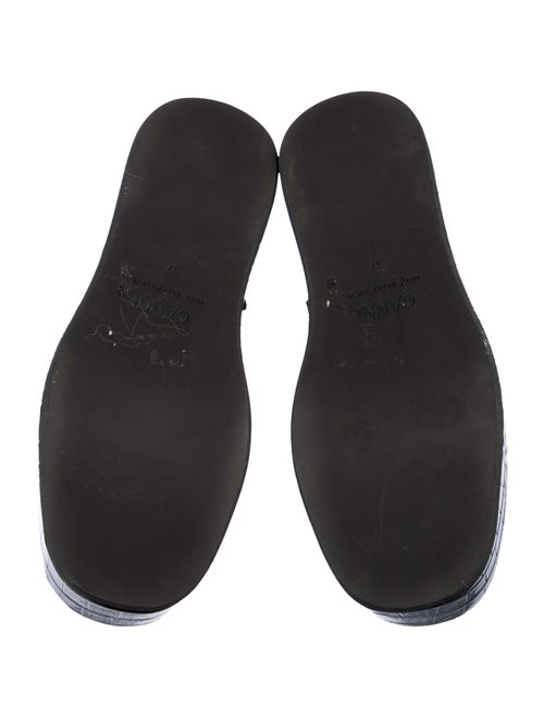 Ganni Patent Leather Chain-Link Accents Loafers