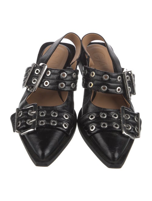 Ganni Leather Slingback Flats