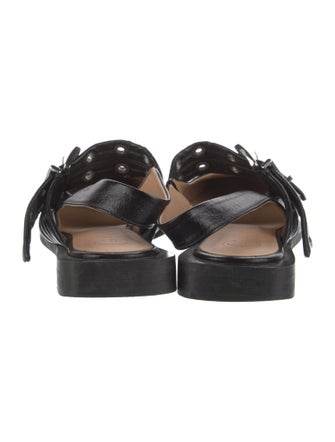 Ganni Leather Slingback Flats