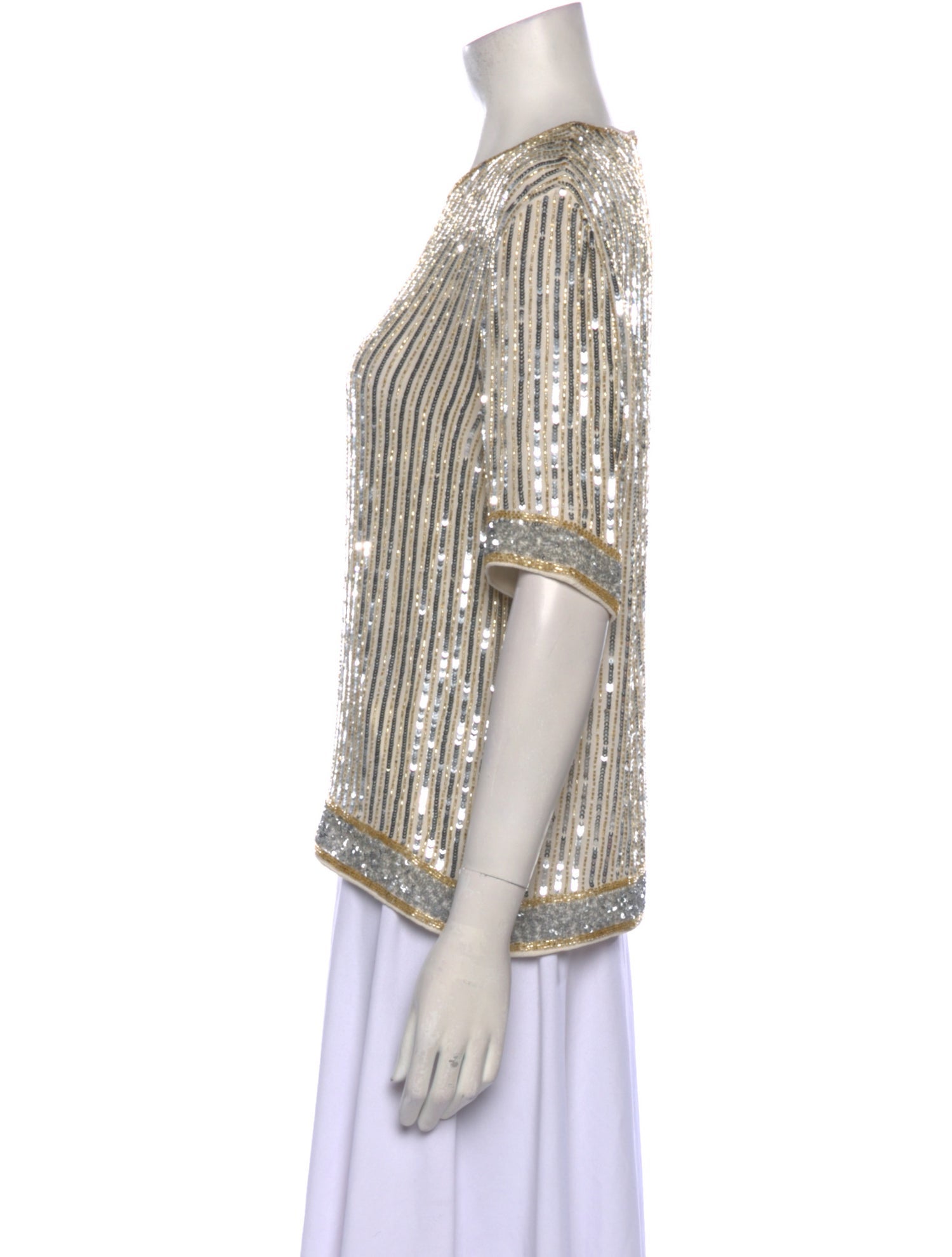 Ganni Patterned Crew Neck Top