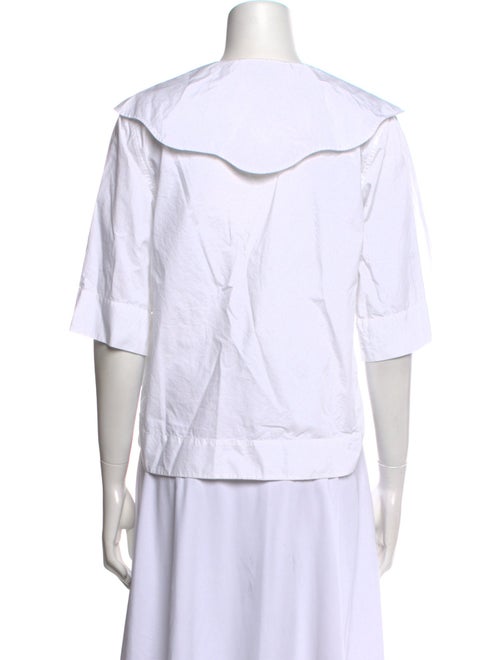 Ganni Three-Quarter Sleeve Button-Up Top