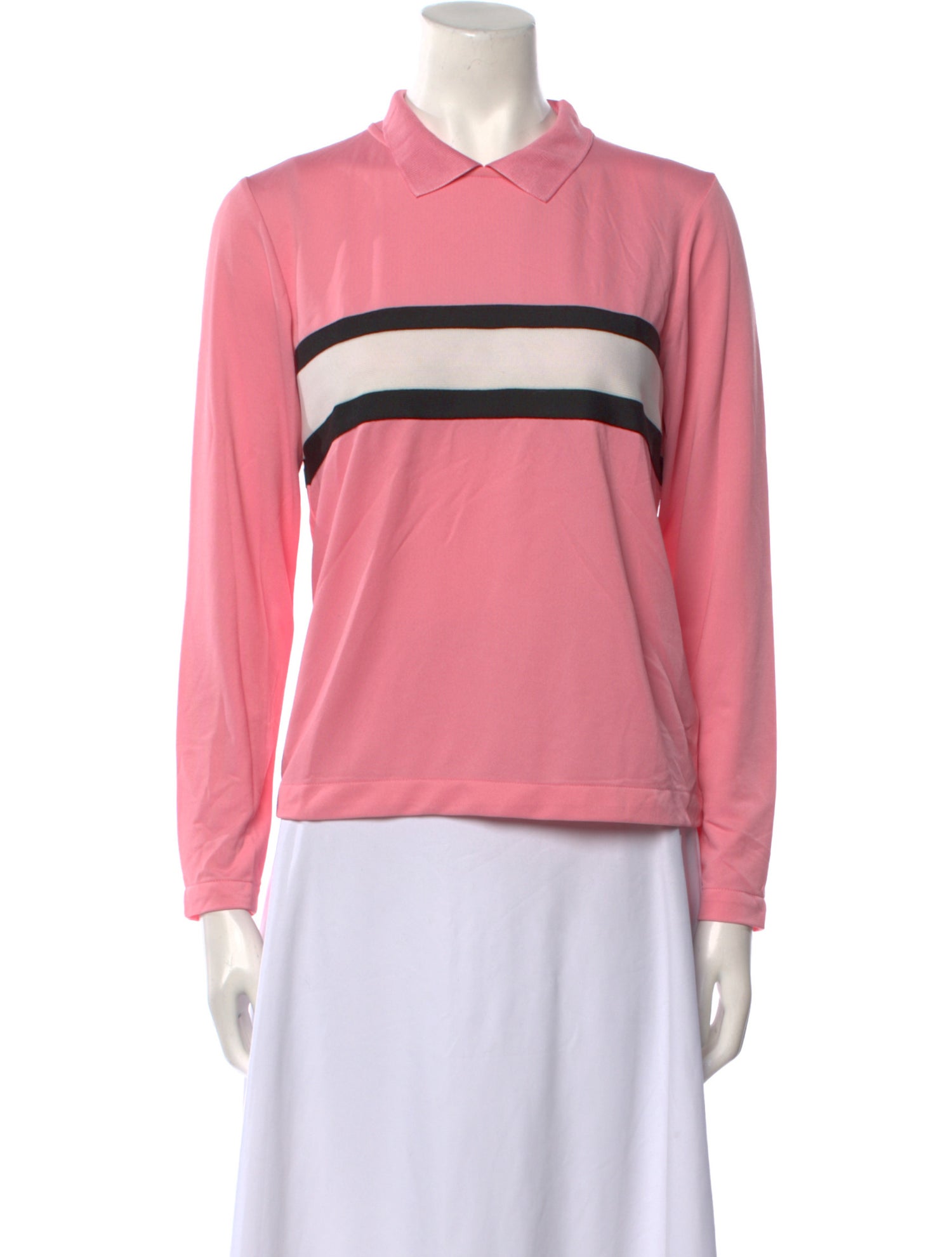 Ganni Graphic Print Long Sleeve Polo