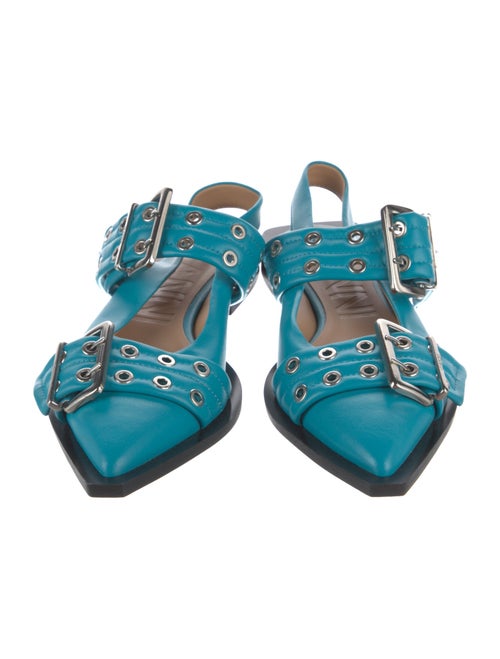 Ganni Leather Slingback Flats