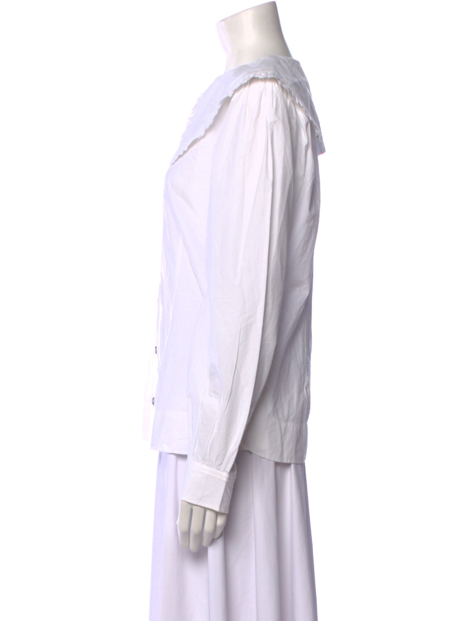 Ganni Long Sleeve Button-Up Top