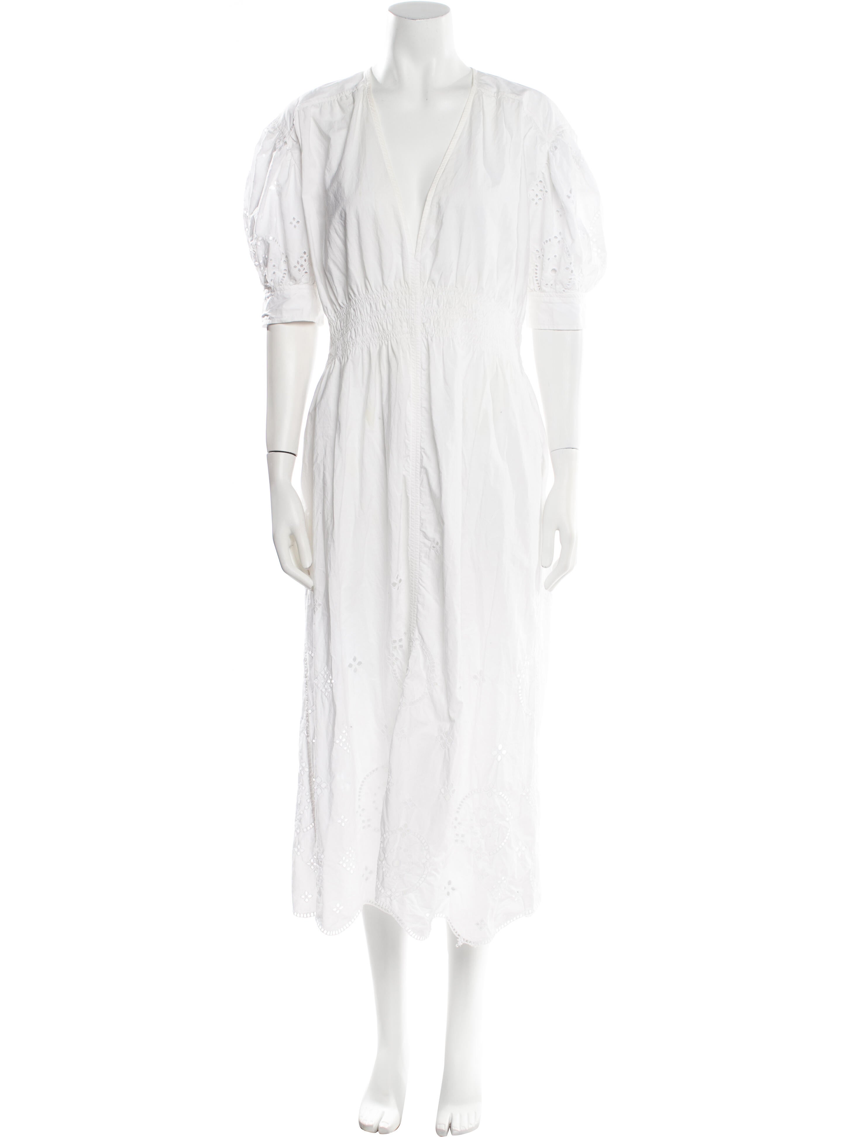 Ganni V-Neck Midi Length Dress