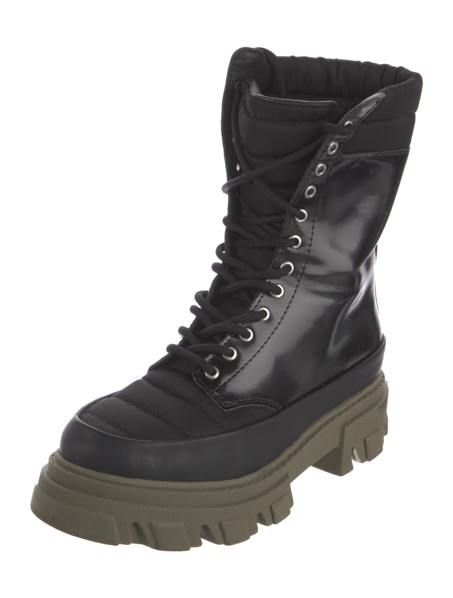 Ganni Leather Combat Boots
