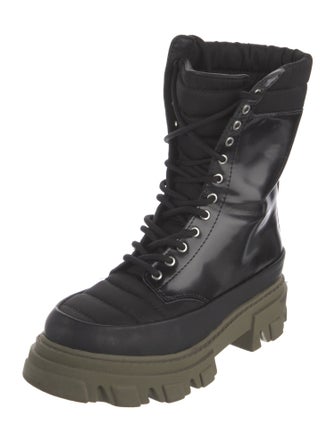 Ganni Leather Combat Boots