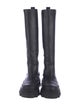 Ganni Leather Grosgrain Trim Boots