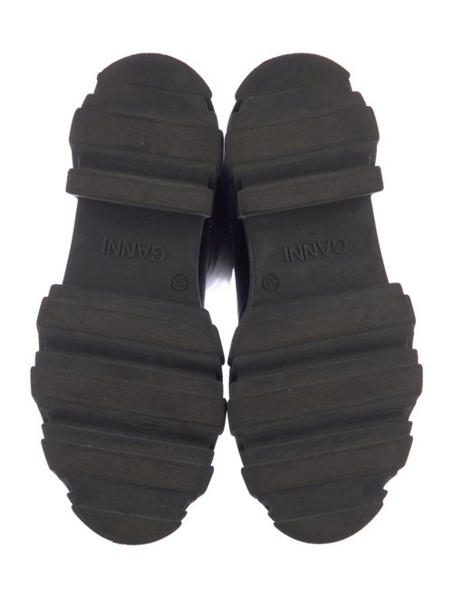 Ganni Leather Grosgrain Trim Boots