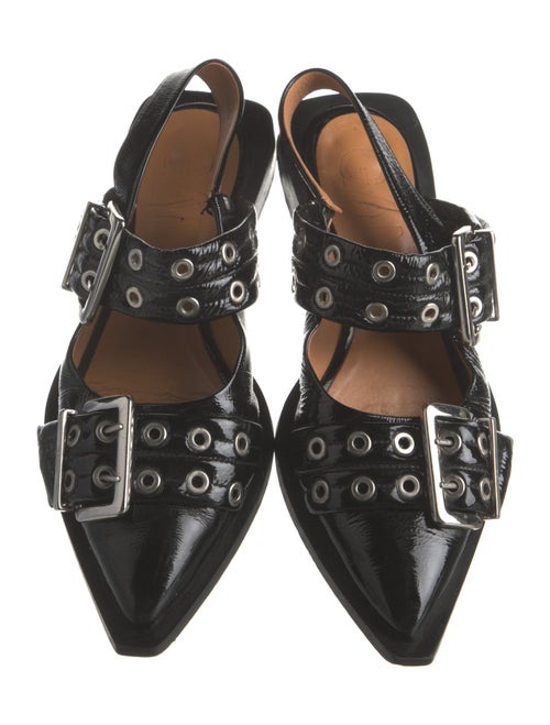 Ganni Patent Leather Slingback Flats