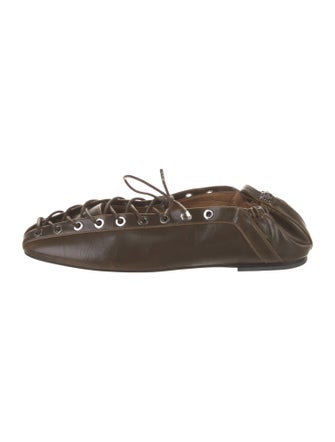 Ganni Leather Ballet Flats