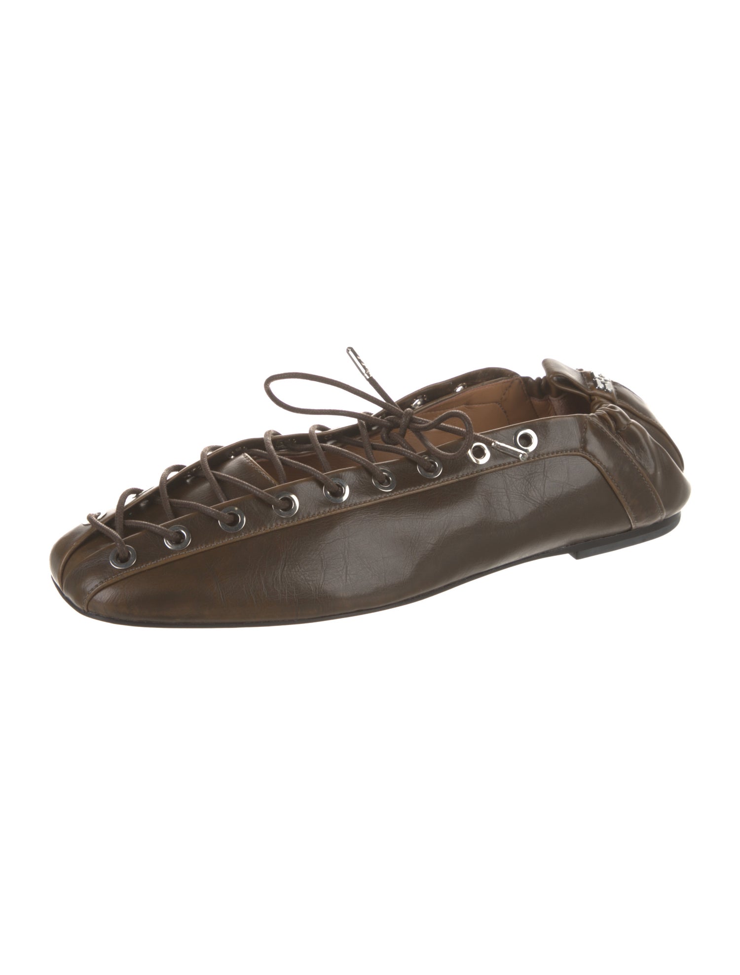 Ganni Leather Ballet Flats