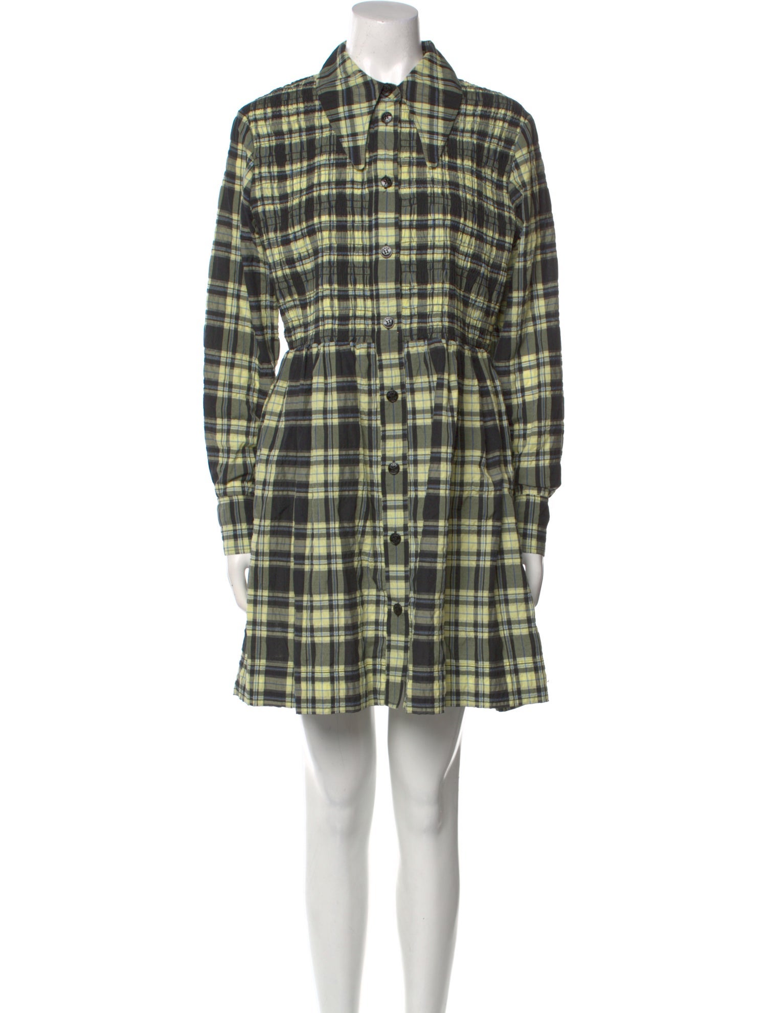 Ganni Plaid Print Mini Dress
