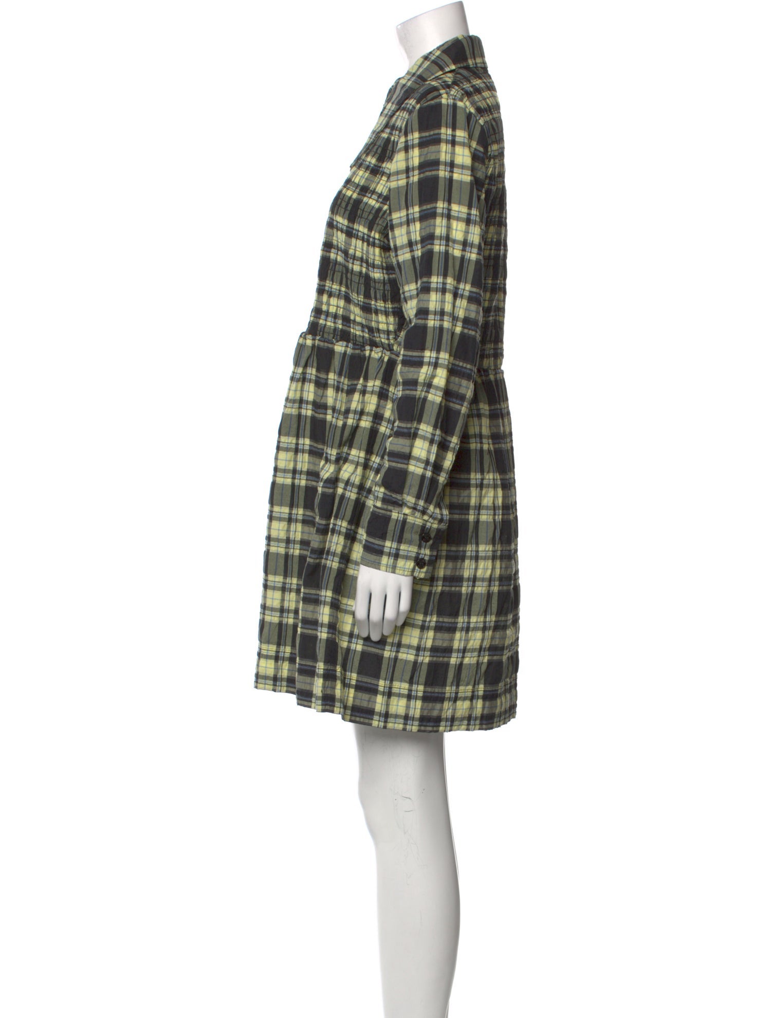 Ganni Plaid Print Mini Dress