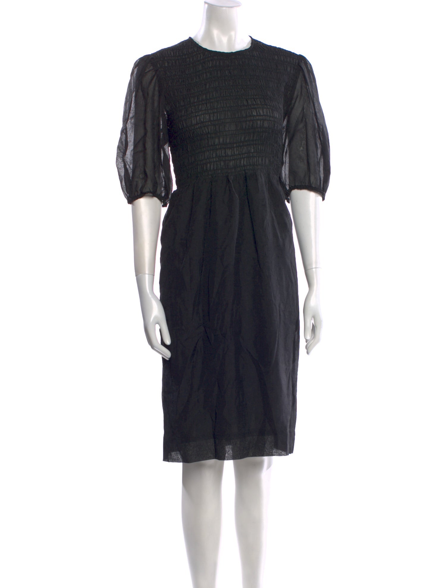 Ganni Crew Neck Midi Length Dress